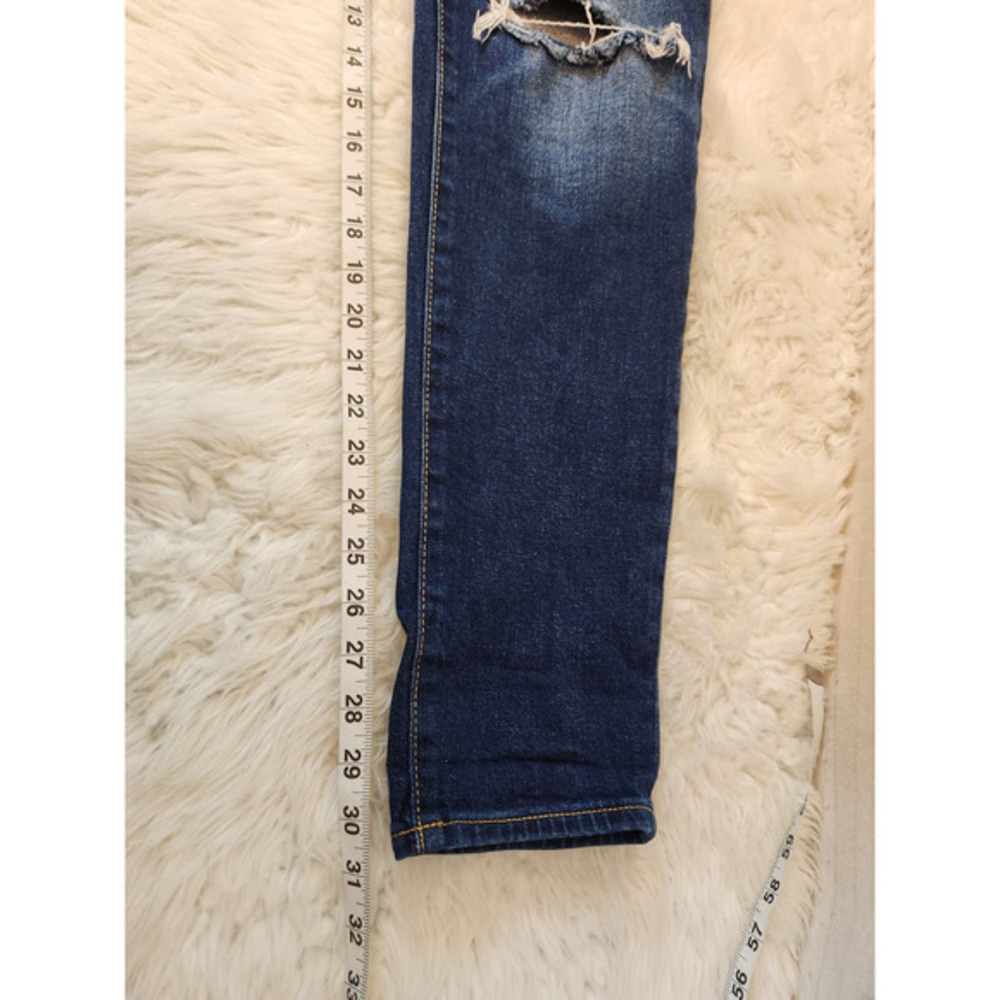 Old Navy Women's Blue High Rise Cotton Distressed Straight Leg Jeans Size 4 - Picture 7 of 7